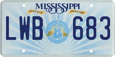 MS license plate LWB683