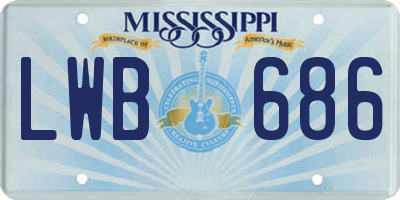 MS license plate LWB686