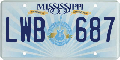 MS license plate LWB687