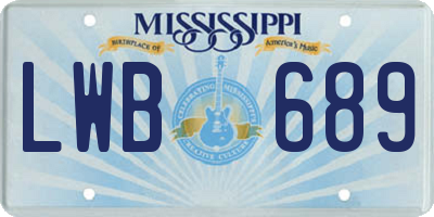 MS license plate LWB689