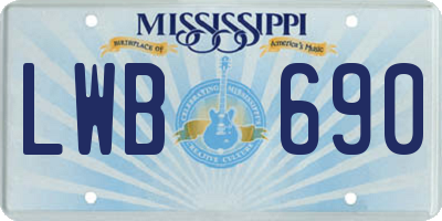 MS license plate LWB690