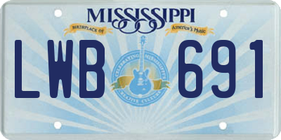 MS license plate LWB691