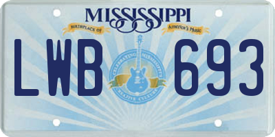 MS license plate LWB693