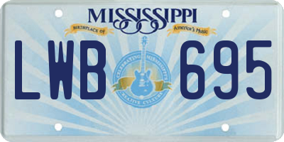 MS license plate LWB695