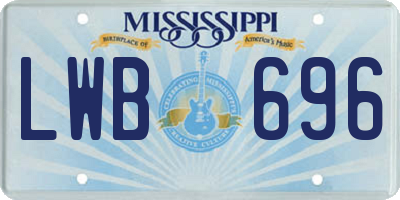 MS license plate LWB696