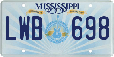 MS license plate LWB698