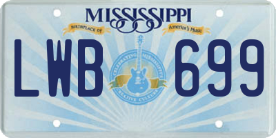 MS license plate LWB699