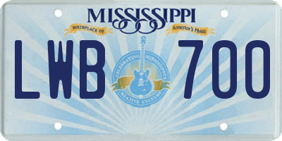MS license plate LWB700