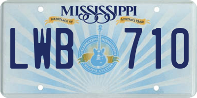 MS license plate LWB710