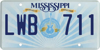 MS license plate LWB711