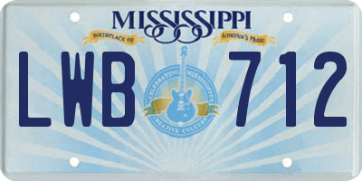 MS license plate LWB712