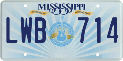 MS license plate LWB714