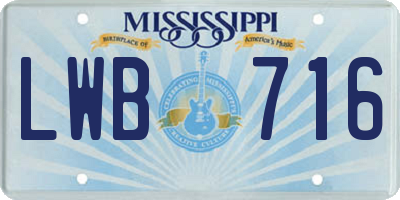 MS license plate LWB716