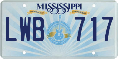 MS license plate LWB717