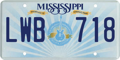 MS license plate LWB718