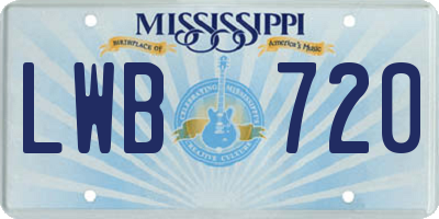 MS license plate LWB720