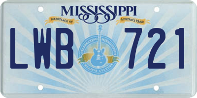 MS license plate LWB721