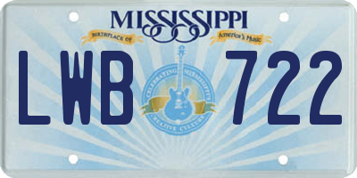 MS license plate LWB722