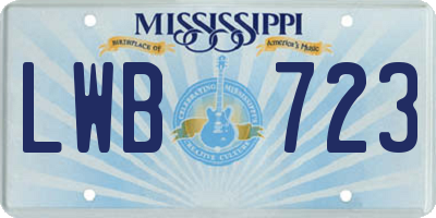 MS license plate LWB723