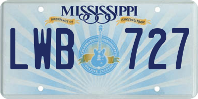 MS license plate LWB727