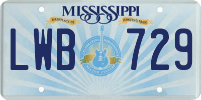 MS license plate LWB729