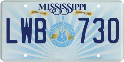 MS license plate LWB730
