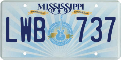 MS license plate LWB737