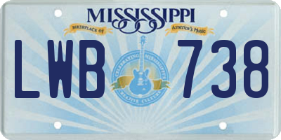 MS license plate LWB738
