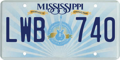 MS license plate LWB740