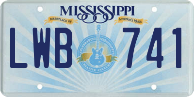 MS license plate LWB741