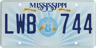 MS license plate LWB744