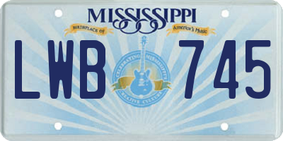 MS license plate LWB745