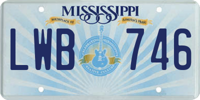 MS license plate LWB746