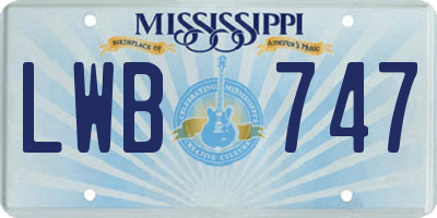 MS license plate LWB747