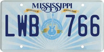 MS license plate LWB766