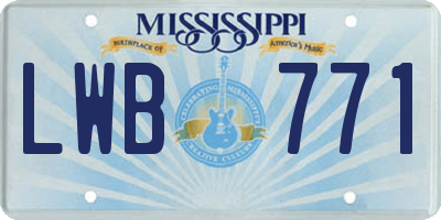 MS license plate LWB771