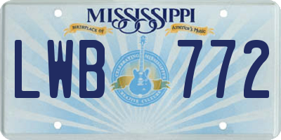 MS license plate LWB772