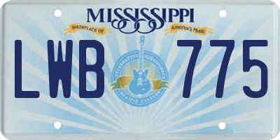 MS license plate LWB775