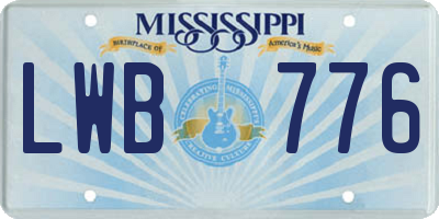 MS license plate LWB776
