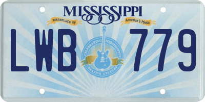 MS license plate LWB779