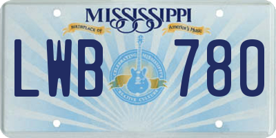 MS license plate LWB780