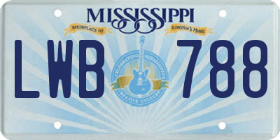 MS license plate LWB788