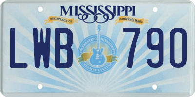 MS license plate LWB790