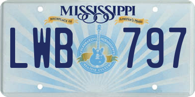 MS license plate LWB797