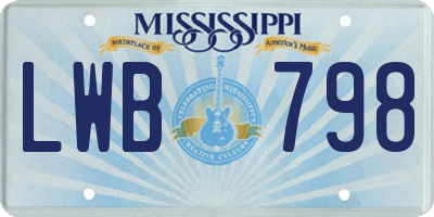 MS license plate LWB798