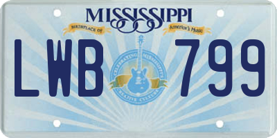 MS license plate LWB799