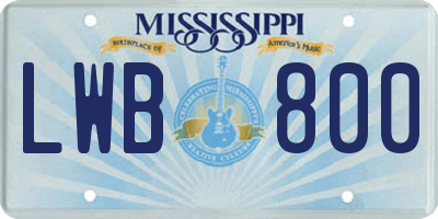 MS license plate LWB800
