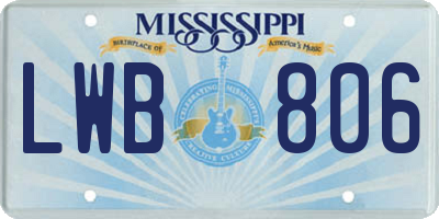 MS license plate LWB806