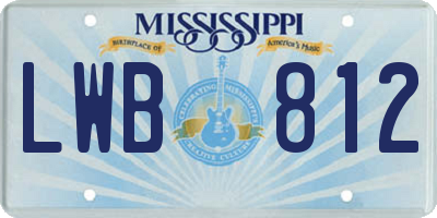 MS license plate LWB812