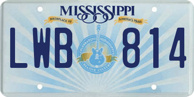 MS license plate LWB814